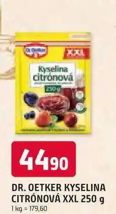 Trefa DR. OETKER KYSELINA CITRÓNOVÁ XXL 250 g nabídka