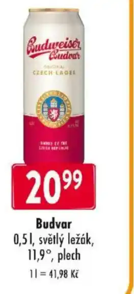 Qanto Budvar, světlý ležák nabídka