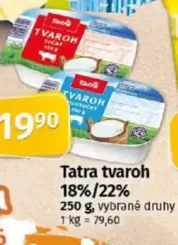 Coop Tatra tvaroh 18%/22% nabídka