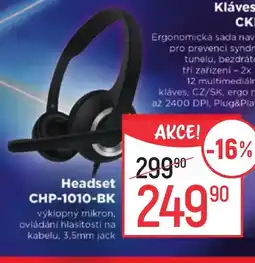 Globus Headset CHP-1010-BK nabídka