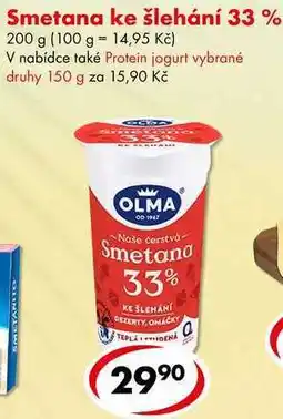 CBA Smetana ke šlehání 33%, 200 g nabídka