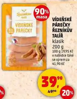 Penny Market VÍDEŇSKÉ PÁREČKY ŘEZNÍKŮV TALÍŘ klasik, 200 g nabídka