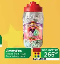 Tamda Foods JimmyFox lizátka 180ks 1440g Royal lollipop doza nabídka