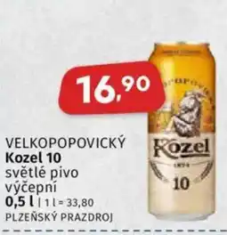 Coop VELKOPOPOVICKÝ Kozel 10 světlé pivo výčepní nabídka