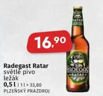 Coop Radegast Ratar světlé pivo ležák nabídka