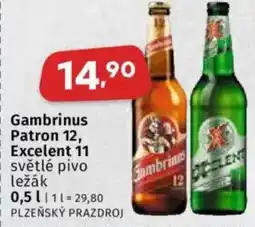 Coop Gambrinus Patron 12, Excelent 11 světlé pivo ležák nabídka