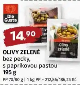 Coop Olivy zelené bez pecky, s paprikovou pastou nabídka