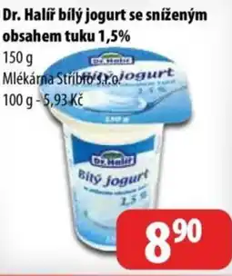 Partner Maloobchodní síť Dr. Halíř bílý jogurt se sníženým obsahem tuku 1,5% nabídka