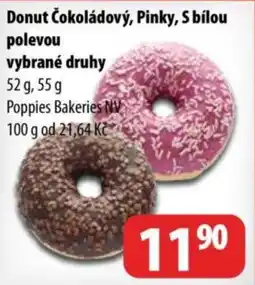 Partner Maloobchodní síť Donut Čokoládový, Pinky, s bílou polevou nabídka