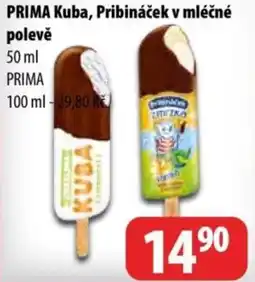 Partner Maloobchodní síť PRIMA Kuba, Pribináček v mléčné polevě nabídka