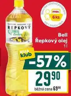 Billa Bell Řepkový olej 1l nabídka