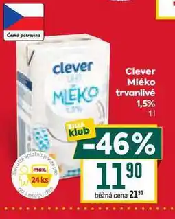 Billa Clever Mléko trvanlivé 1,5% 1l nabídka