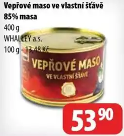 Vepřové maso ve vlastní šťávě 85% masa