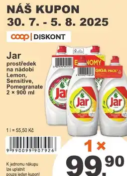 COOP DISKONT Jar prostředek na nádobí Lemon, Sensitive, Pomegranate nabídka