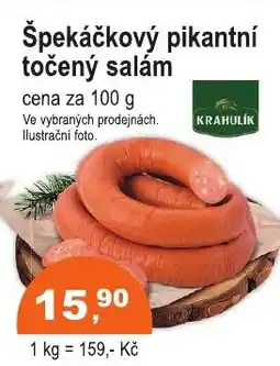 COOP DISKONT Špekáčkový pikantní točený salám nabídka