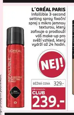 Rossmann Loreal paris fixační sprej nabídka