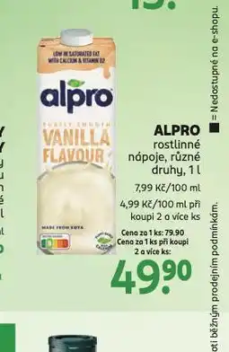 Rossmann Alpro rostlinné nápoje nabídka