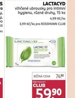 Rossmann Lactacyd vlhčené ubrousky nabídka