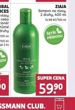 Rossmann Ziaja šampon nabídka