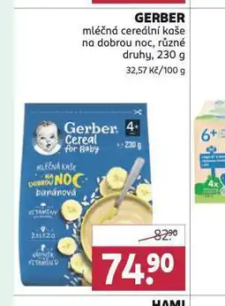 Rossmann Gerber mléčná cereální kaše nabídka