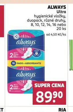 Rossmann Always ultra hygienické vložky nabídka