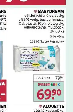 Rossmann Bebydream dětské vlhčené ubrousky nabídka