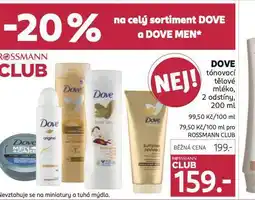 Rossmann Dove tónovací tělové mléko nabídka