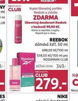 Rossmann Reebok dámská edt nabídka