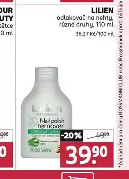 Rossmann Lilien odlakovač na nehty nabídka