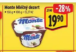 Albert Monte mléčný dezert nabídka