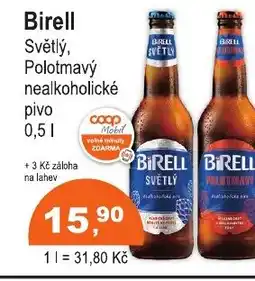COOP DISKONT Birell Světlý, Polotmavý nealkoholické pivo nabídka