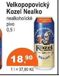 COOP DISKONT Velkopopovický Kozel Nealko nealkoholické pivo nabídka