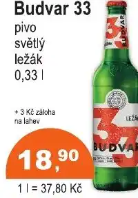 Budvar 33 pivo světlý ležák