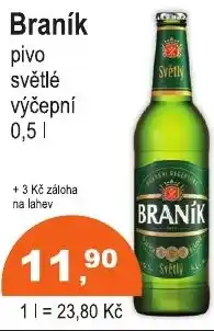 COOP DISKONT Braník pivo světlé výčepní nabídka
