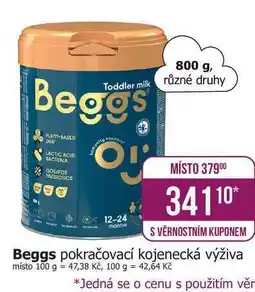 Teta Beggs pokračovací kojenecká výživa 800g nabídka