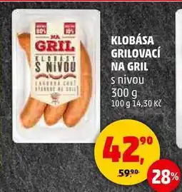Penny Market KLOBÁSA GRILOVACÍ NA GRIL s nivou, 300 g nabídka