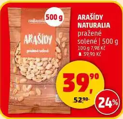 Penny Market ARAŠÍDY NATURALIA pražené solené, 500 g nabídka