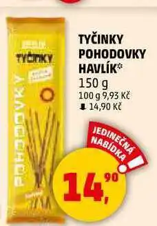 Penny Market TYČINKY POHODOVKY HAVLÍK, 150 g nabídka