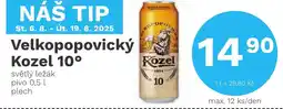 Konzum Velkopopovický Kozel 10° světlý ležák pivo nabídka
