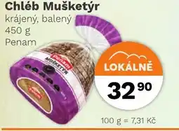 Konzum Chléb Mušketýr krájený, balený nabídka