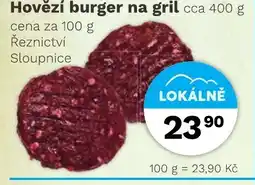 Konzum Hovězí burger na gril nabídka