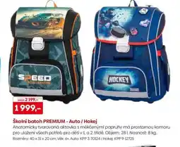 Pompo Školní batoh PREMIUM - Auto/Hokej nabídka