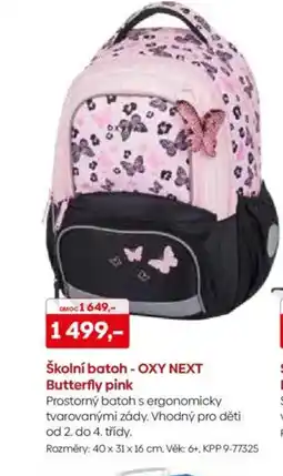 Pompo Školní batoh - OXY NEXT Butterfly pink nabídka