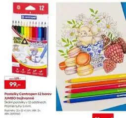 Pompo Pastelky Centropen 12 barev JUMBO trojhranné nabídka