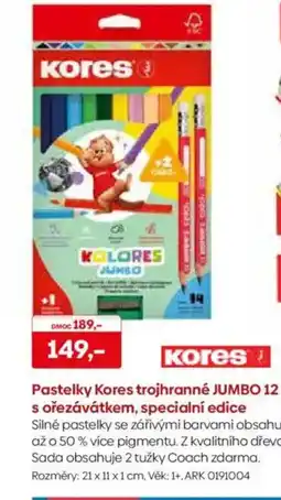 Pompo Pastelky Kores trojhranné JUMBO s ořezávátkem, specialní edice nabídka