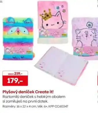 Pompo Plyšový deníček Create it! nabídka
