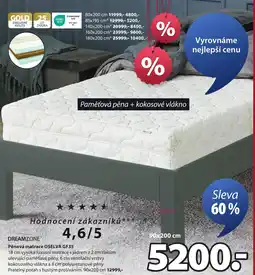 JYSK DREAMZONE® Pěnová matrace OSELVA GF35 nabídka