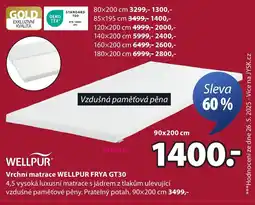JYSK Vrchní matrace WELLPUR FRYA GT30 nabídka