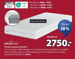 JYSK DREAMZONE® Pěnová matrace LILLELV nabídka