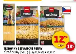 Penny Market TĚSTOVINY BEZVAJEČNÉ PENNY různé druhy, 500 g nabídka